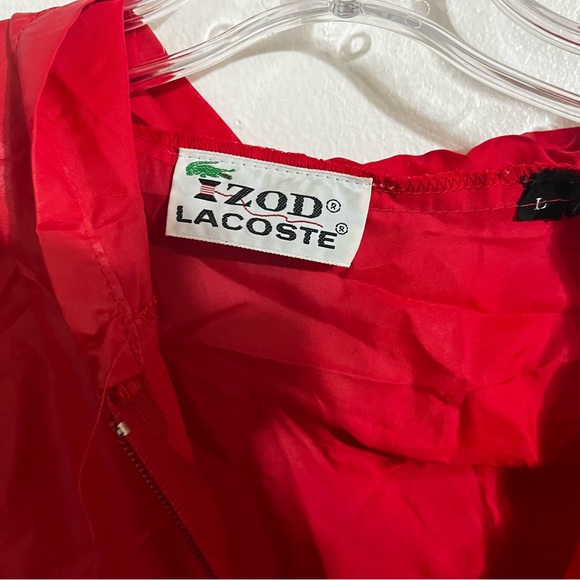 IZOD Lacoste Red Windbreaker with hood Jacket - Picture 3 of 3